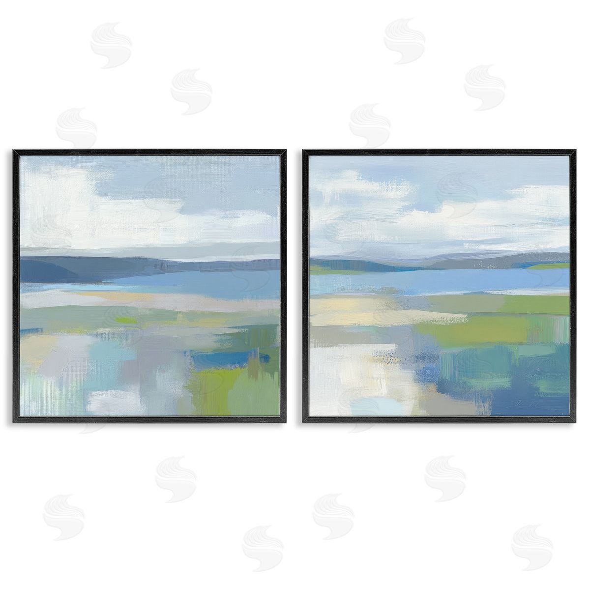 Mona Grace Brushed Quiet Cove Landscape Canvas Wall Art Print