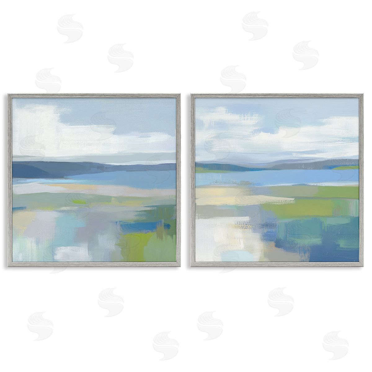 Mona Grace Brushed Quiet Cove Landscape Canvas Wall Art Print