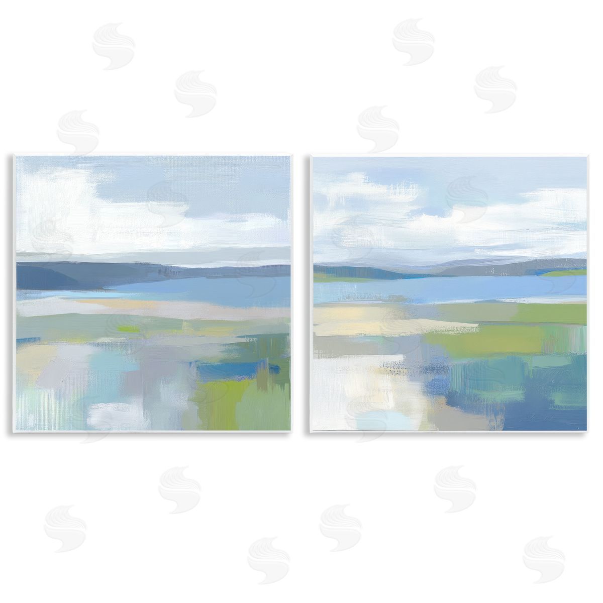 Mona Grace Brushed Quiet Cove Landscape Canvas Wall Art Print