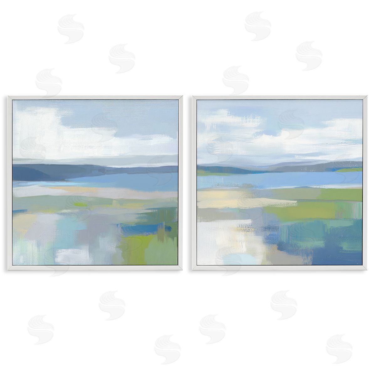 Mona Grace Brushed Quiet Cove Landscape Canvas Wall Art Print