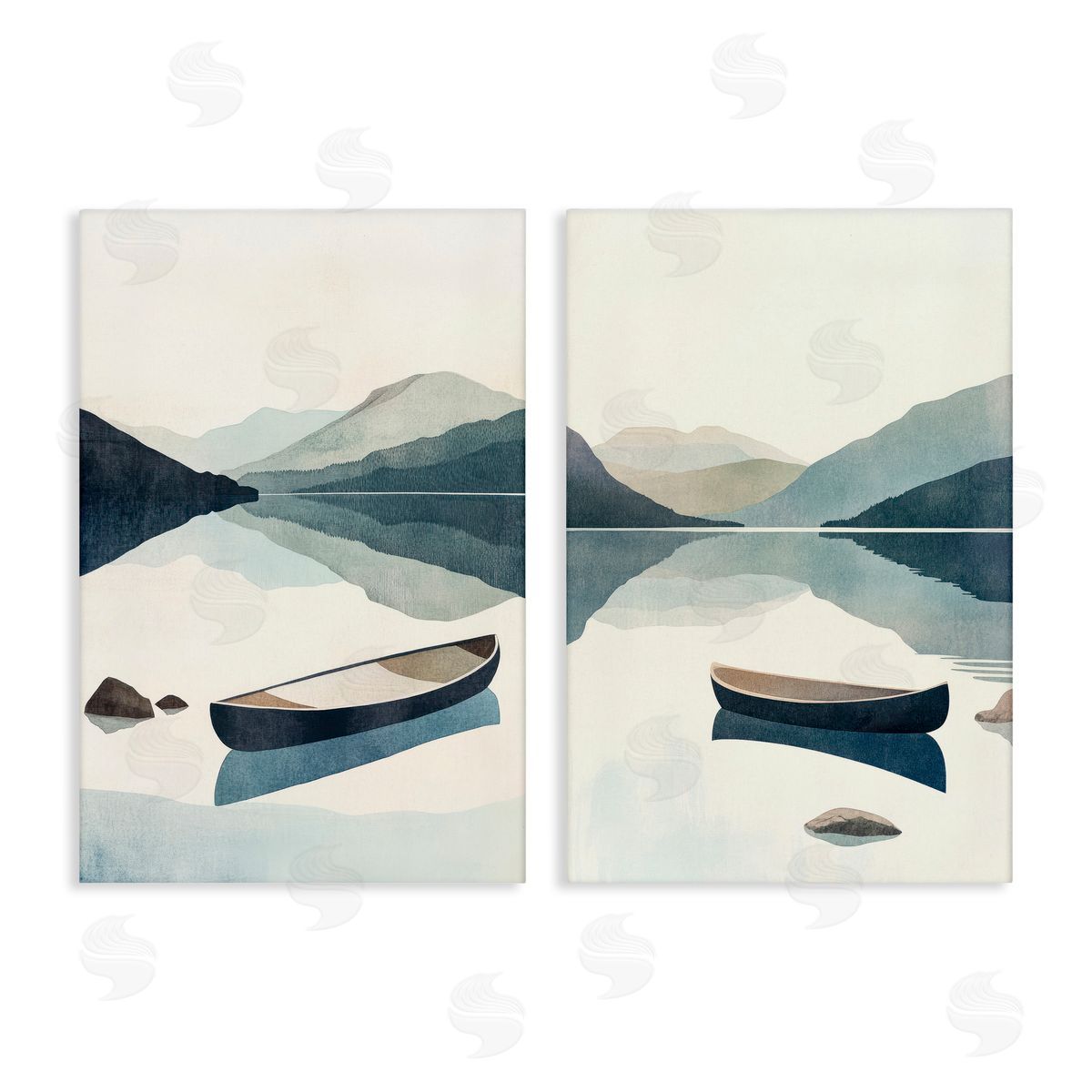Mona Grace Silent Mountain Shore Canvas Wall Art Print