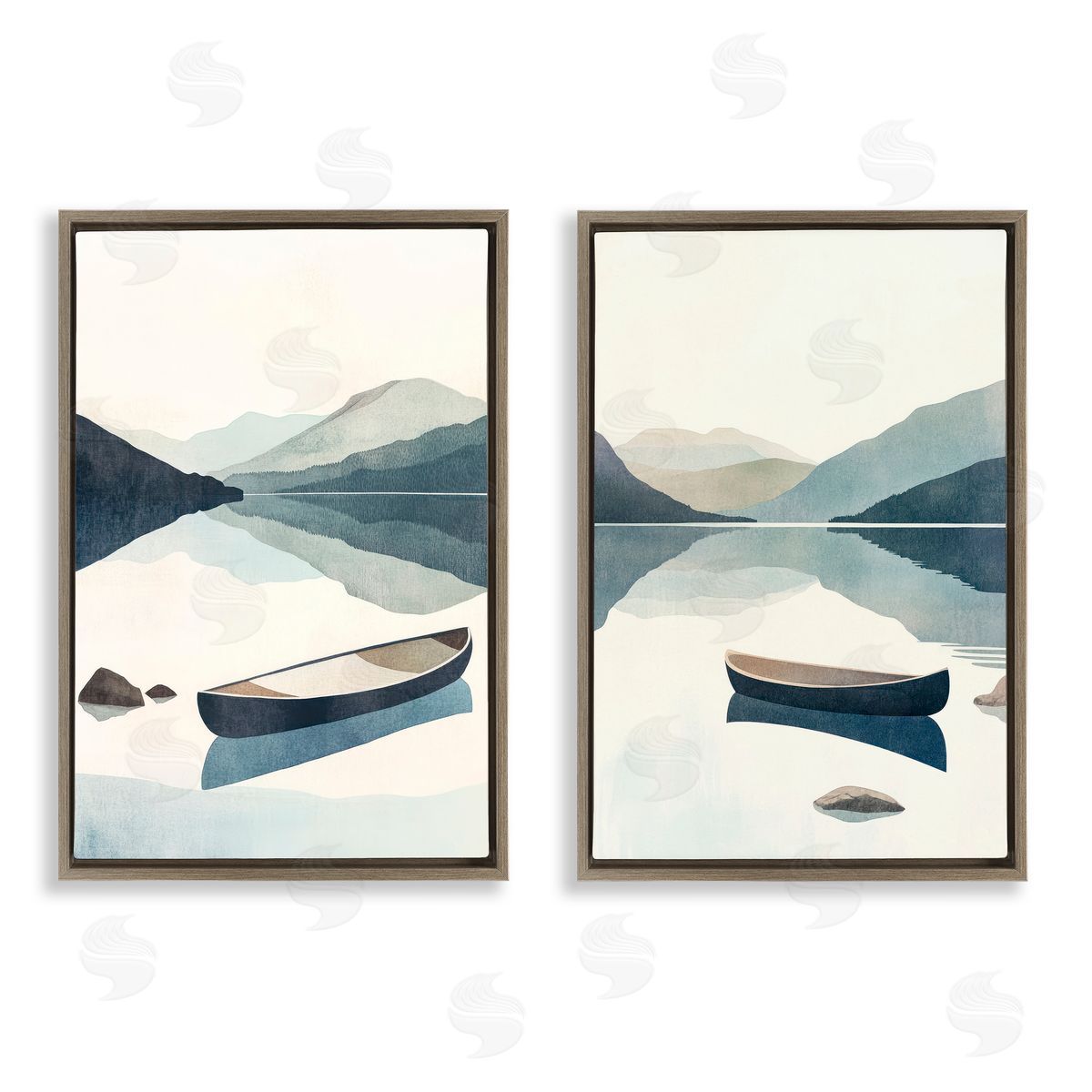 Mona Grace Silent Mountain Shore Canvas Wall Art Print