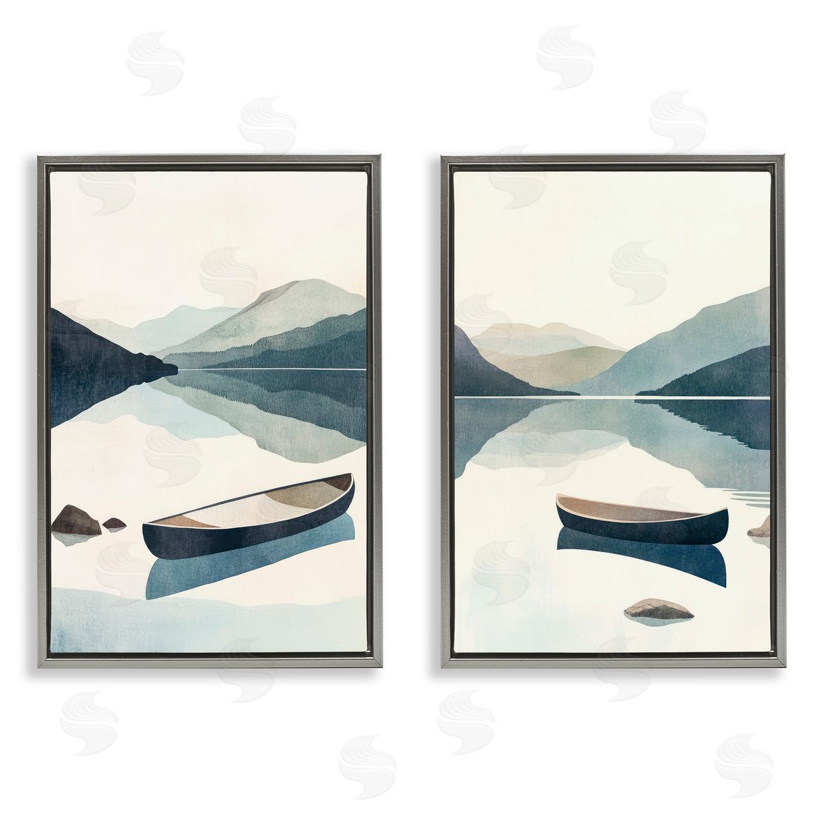 Mona Grace Silent Mountain Shore Canvas Wall Art Print