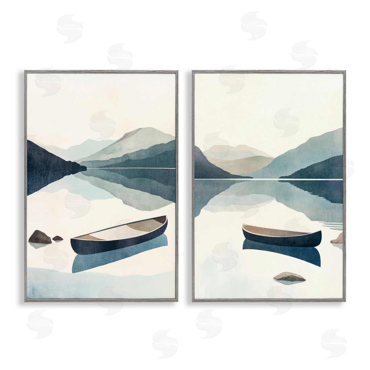 Mona Grace Silent Mountain Shore Canvas Wall Art Print