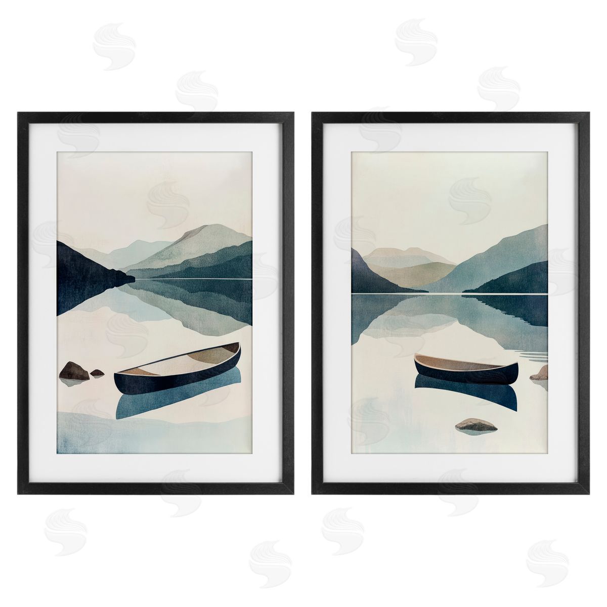 Mona Grace Silent Mountain Shore Canvas Wall Art Print