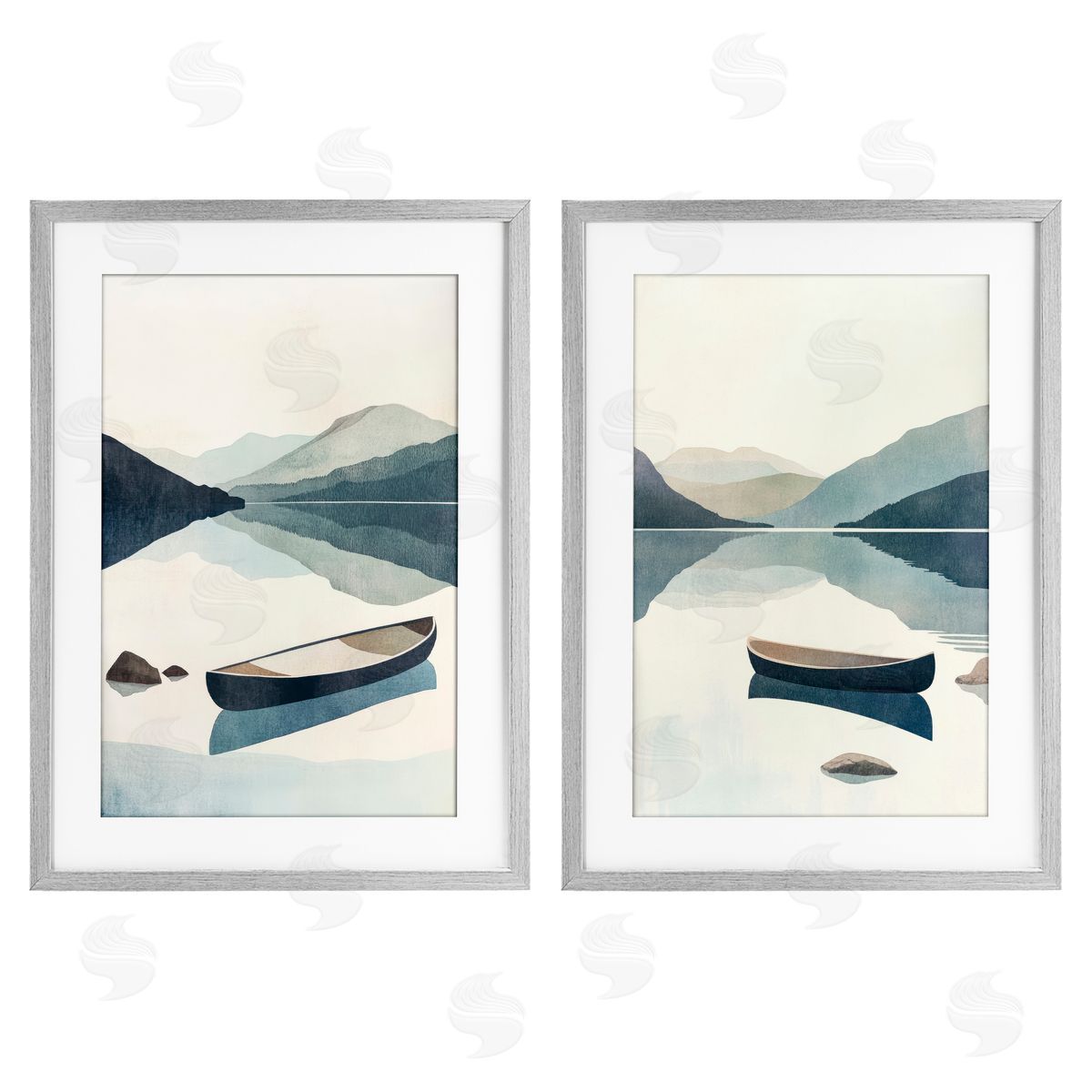Mona Grace Silent Mountain Shore Canvas Wall Art Print