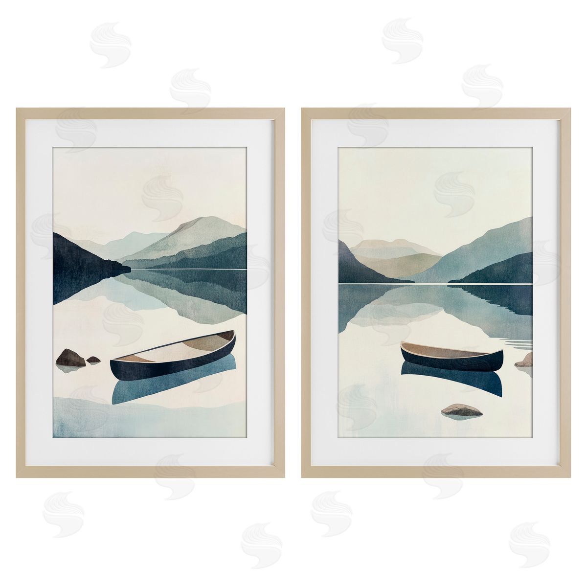Mona Grace Silent Mountain Shore Canvas Wall Art Print