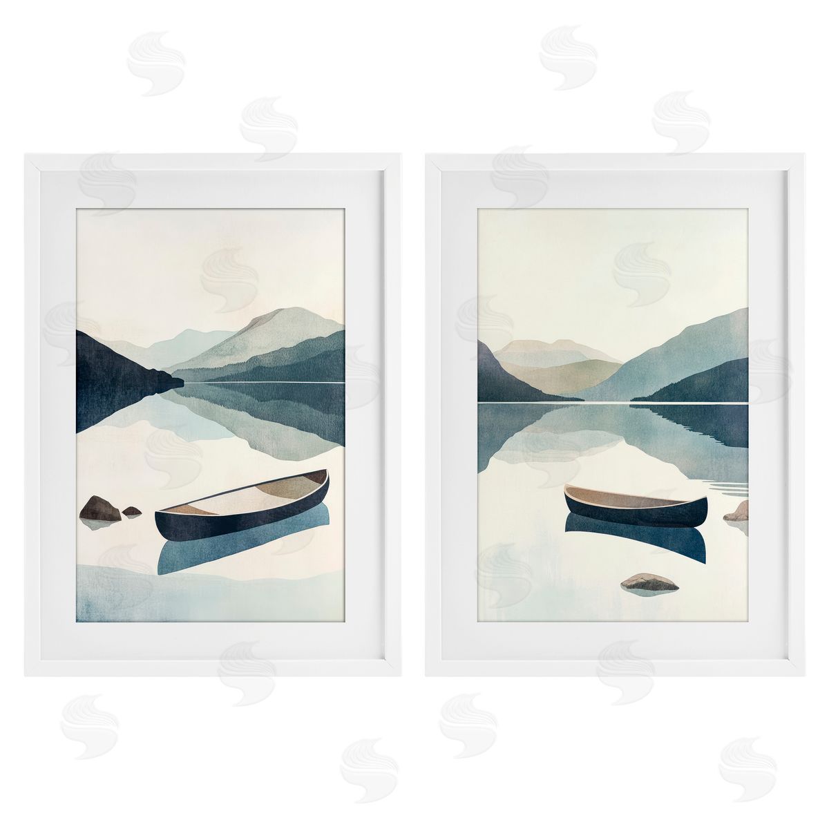 Mona Grace Silent Mountain Shore Canvas Wall Art Print