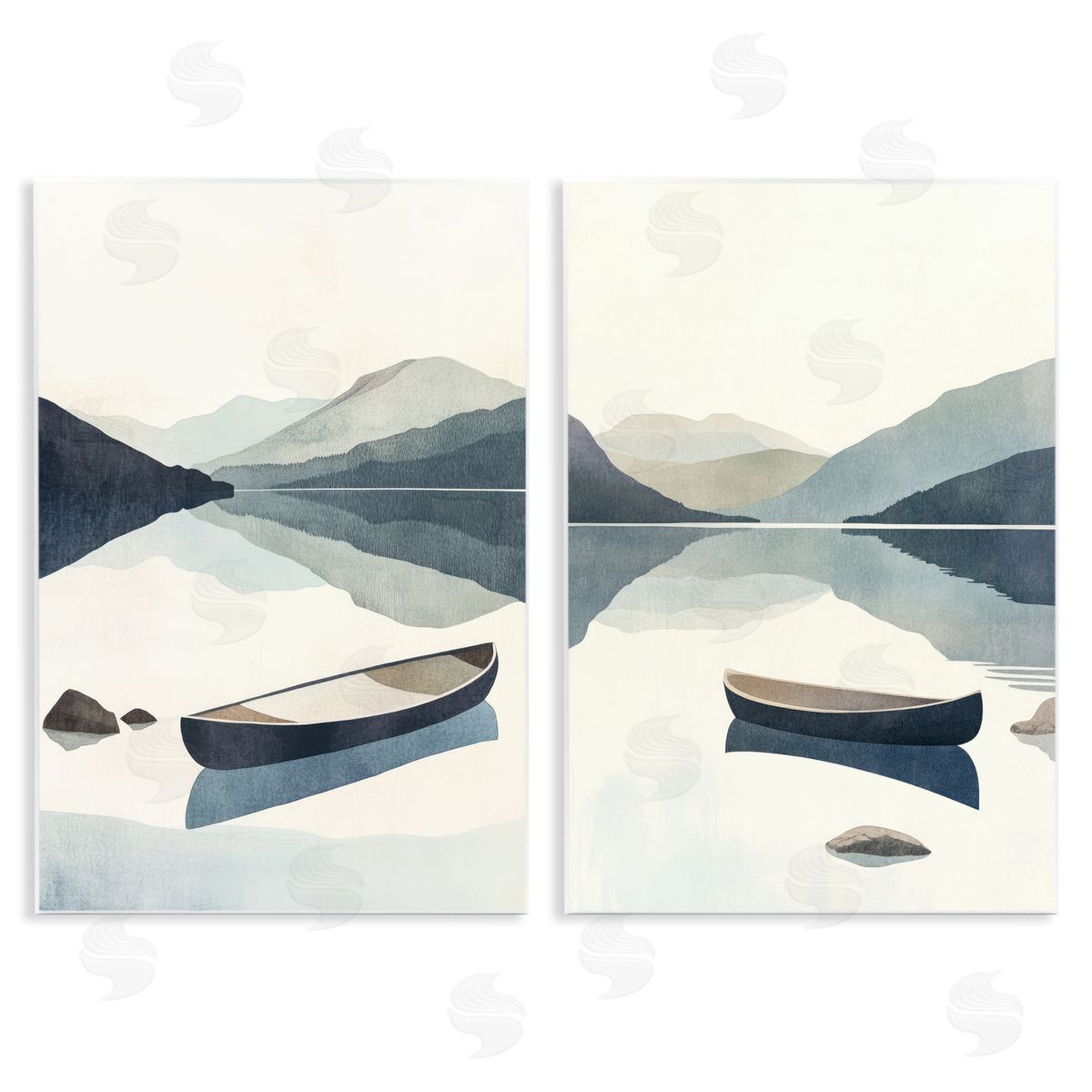 Mona Grace Silent Mountain Shore Canvas Wall Art Print