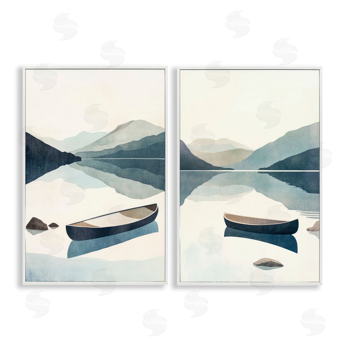 Mona Grace Silent Mountain Shore Canvas Wall Art Print