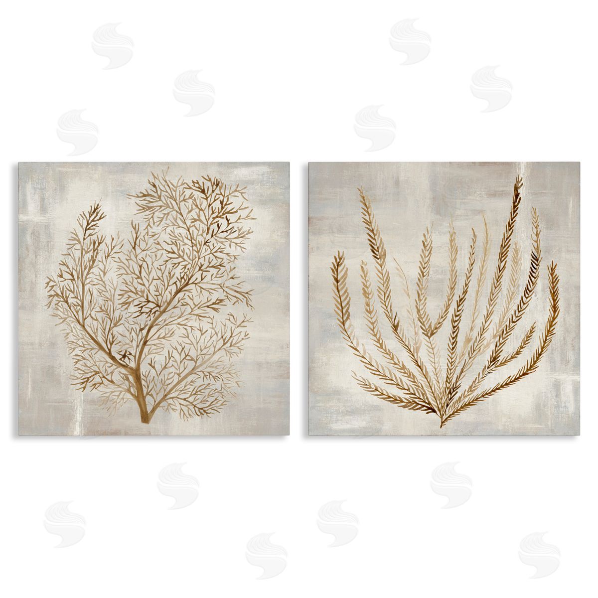 Hannah Dawson Beige Tides Coral Branches Canvas Wall Art Print