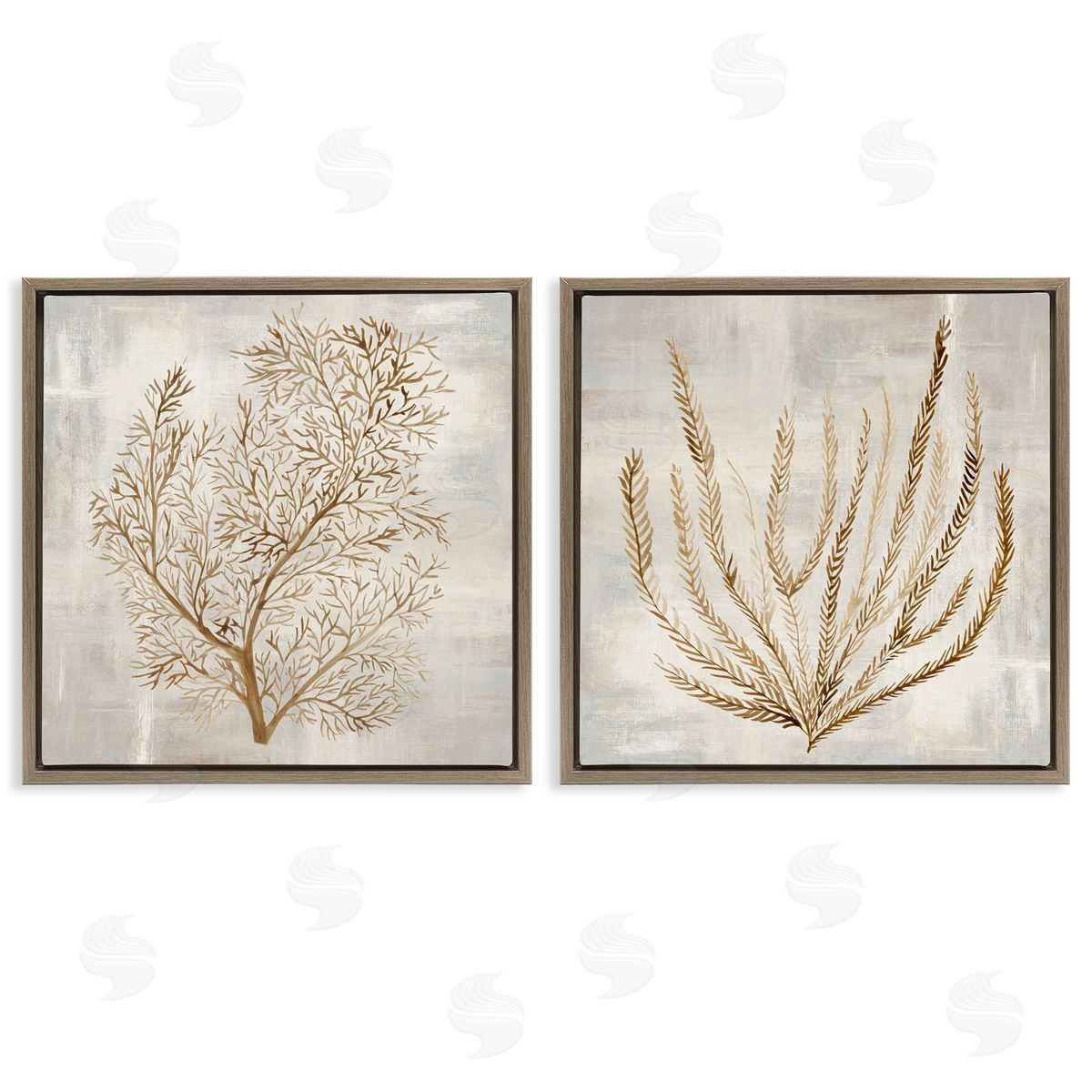 Hannah Dawson Beige Tides Coral Branches Canvas Wall Art Print