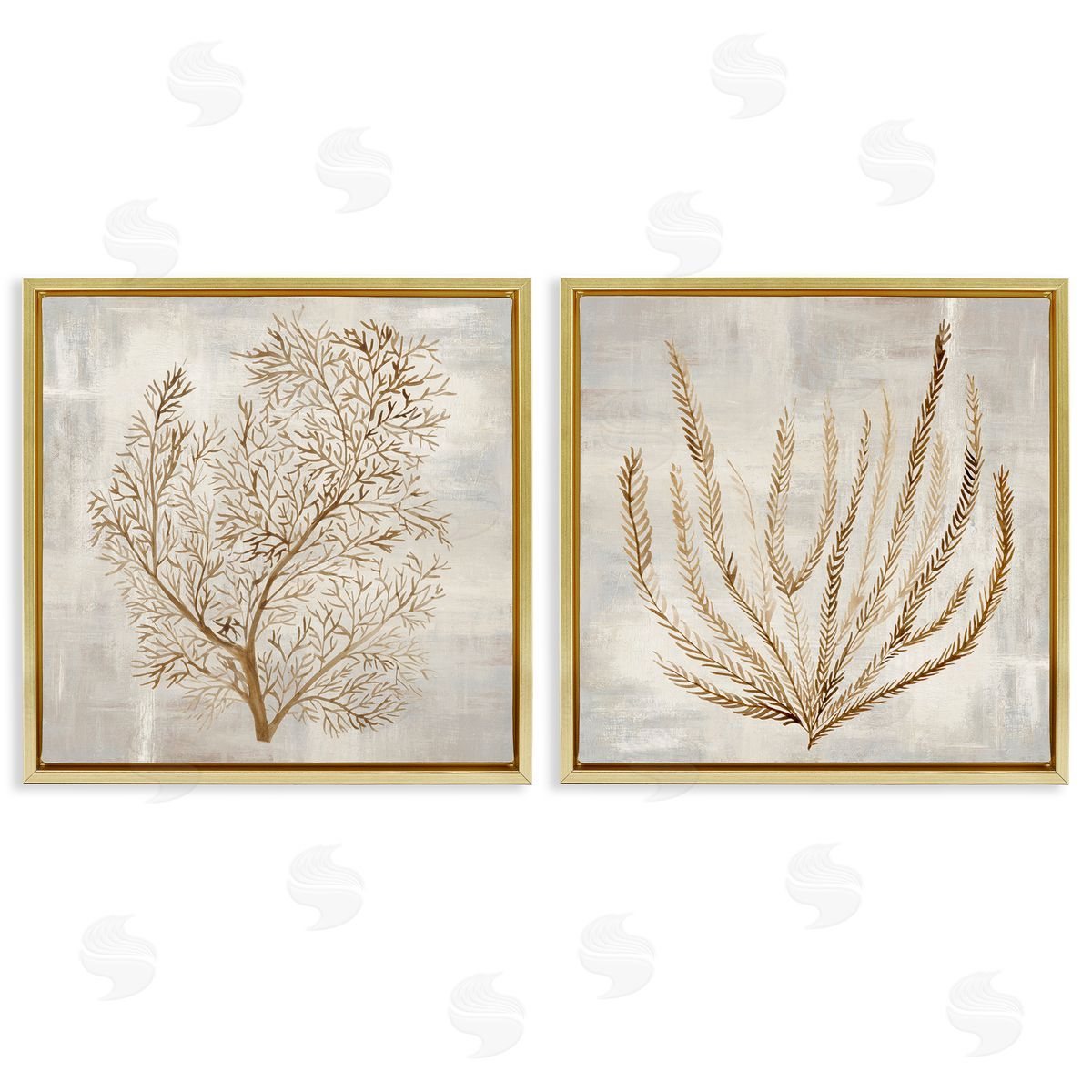 Hannah Dawson Beige Tides Coral Branches Canvas Wall Art Print