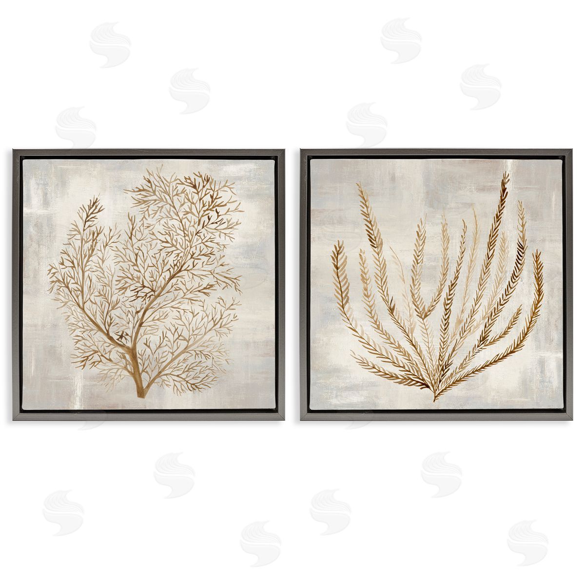 Hannah Dawson Beige Tides Coral Branches Canvas Wall Art Print