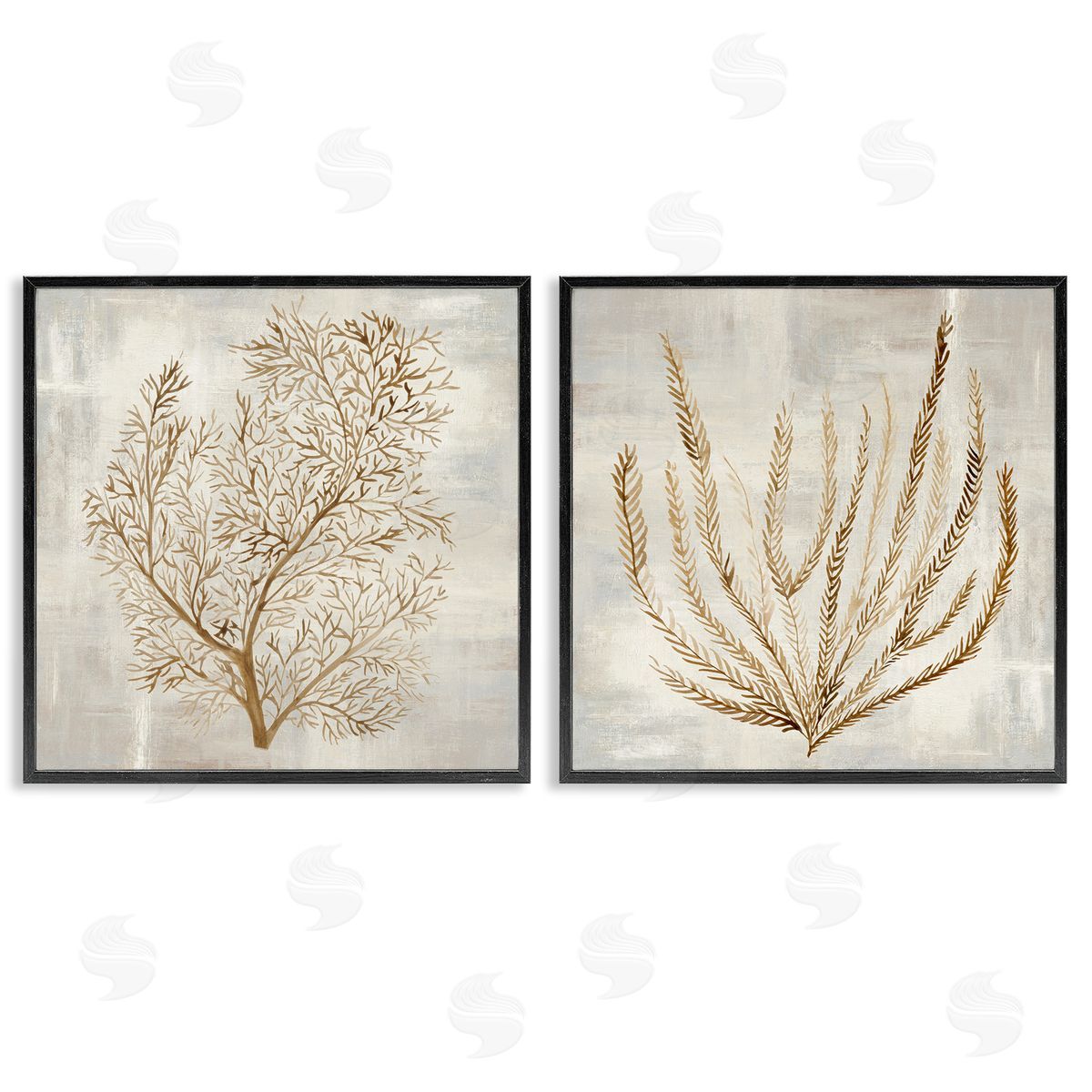 Hannah Dawson Beige Tides Coral Branches Canvas Wall Art Print