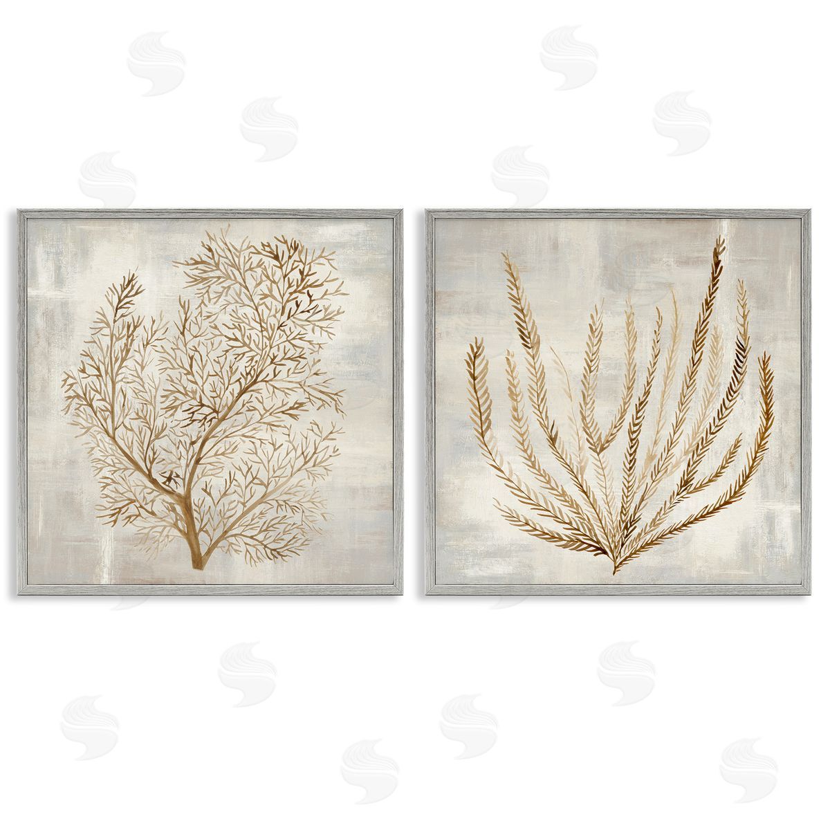 Hannah Dawson Beige Tides Coral Branches Canvas Wall Art Print