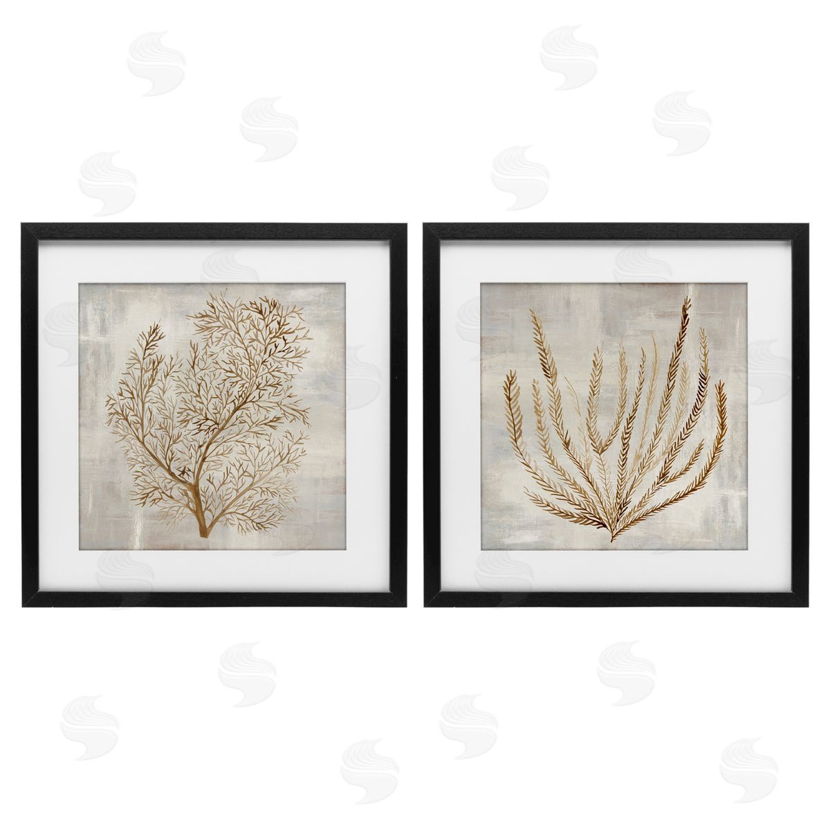 Hannah Dawson Beige Tides Coral Branches Canvas Wall Art Print