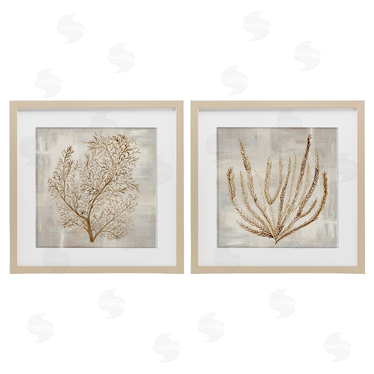 Hannah Dawson Beige Tides Coral Branches Canvas Wall Art Print