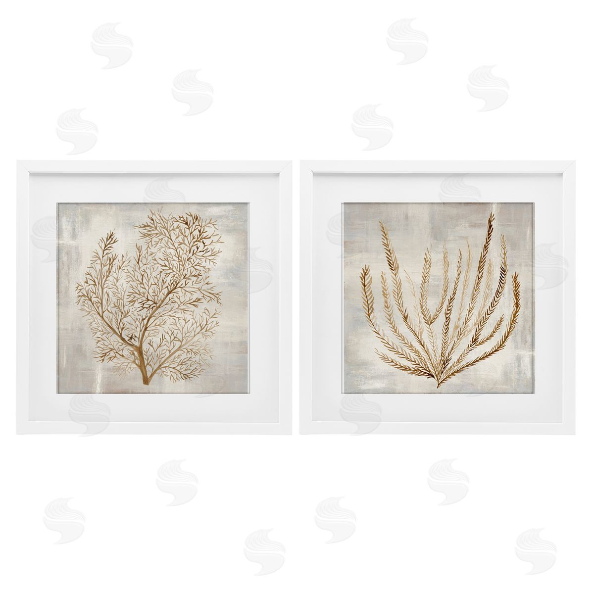 Hannah Dawson Beige Tides Coral Branches Canvas Wall Art Print