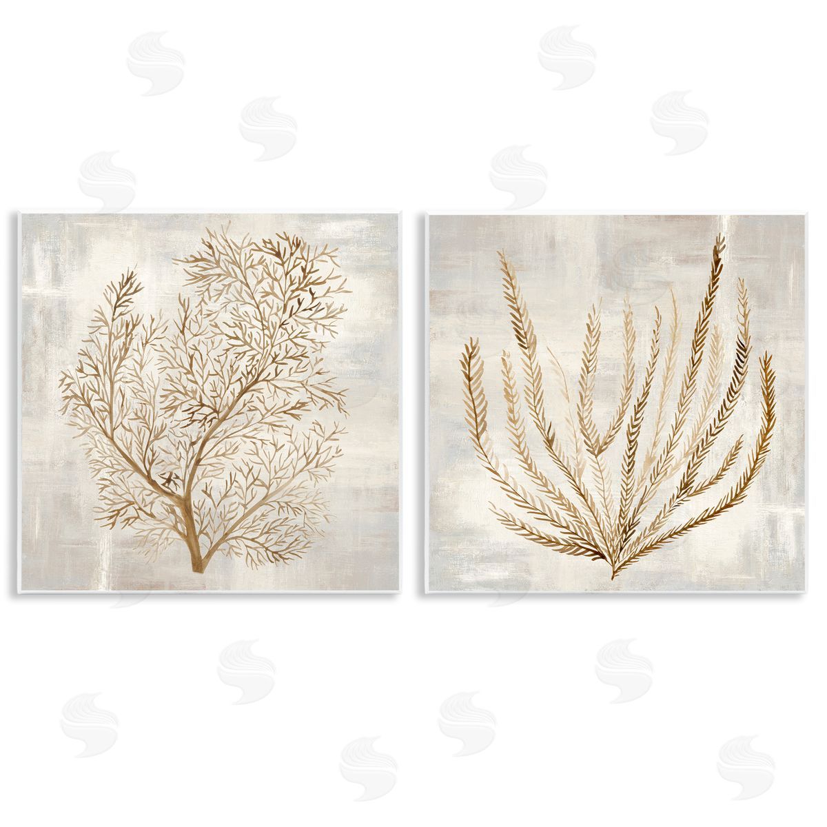 Hannah Dawson Beige Tides Coral Branches Canvas Wall Art Print