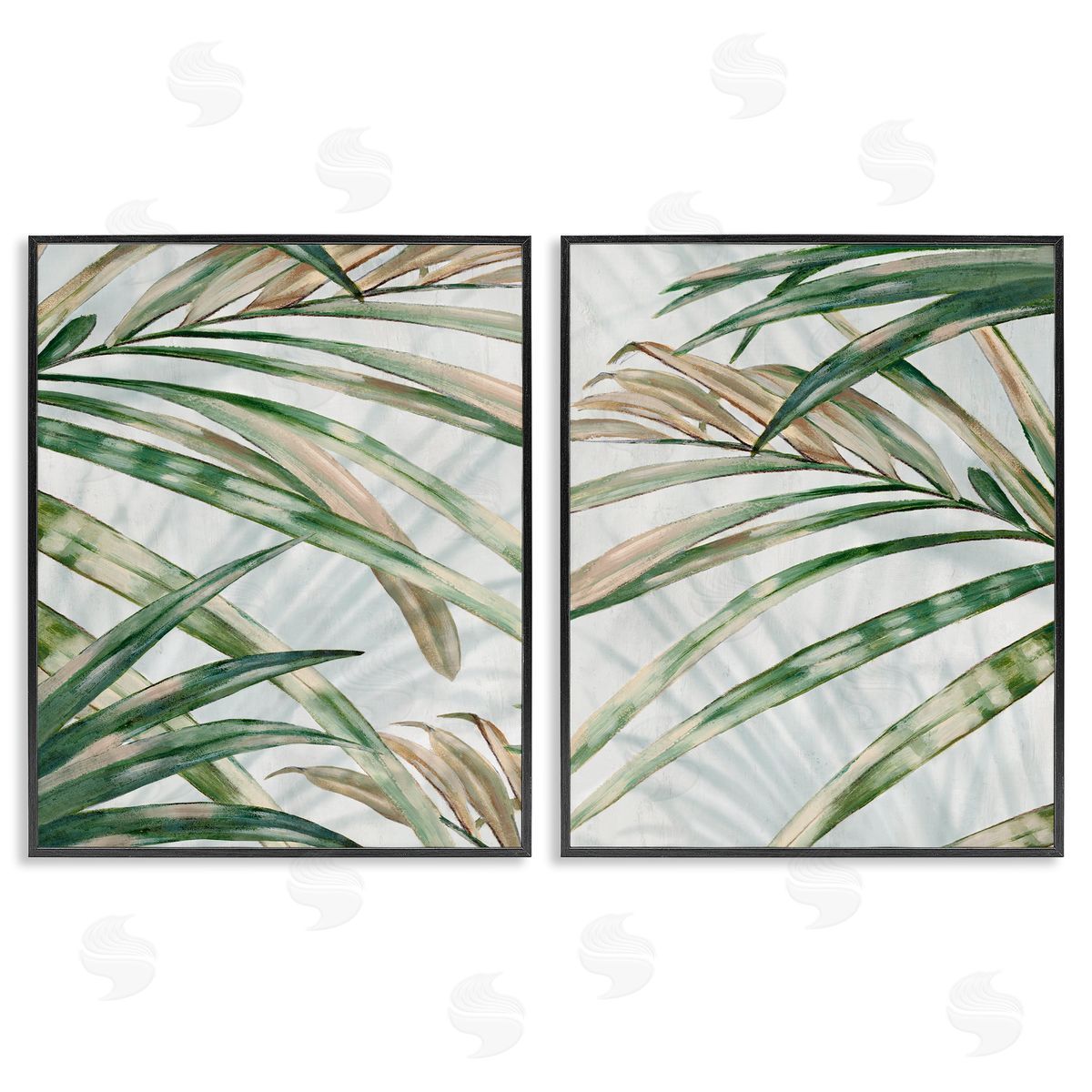 Alex Black Impressions of Fronds Canvas Wall Art Print