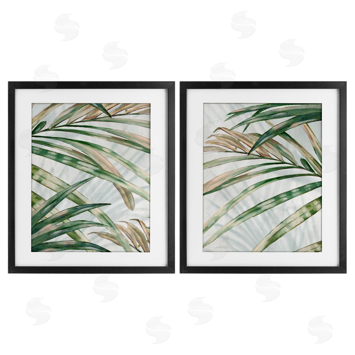 Alex Black Impressions of Fronds Canvas Wall Art Print