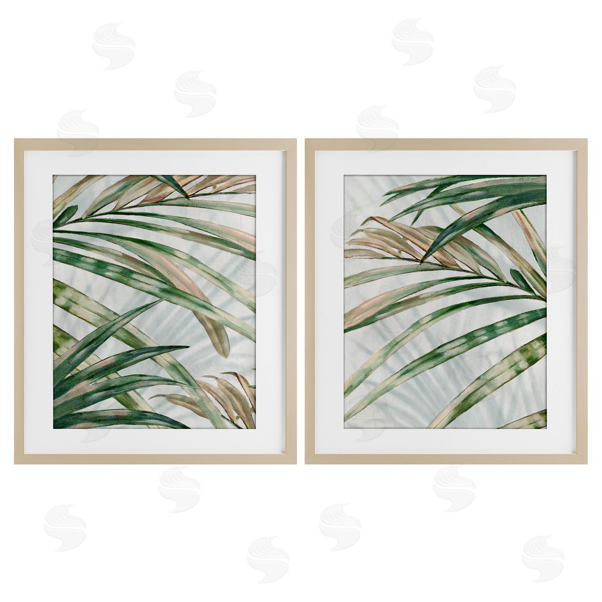 Alex Black Impressions of Fronds Canvas Wall Art Print