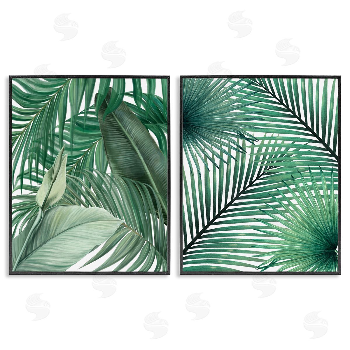 Unknown Layered Clean Tropics Plants Canvas Wall Art Print