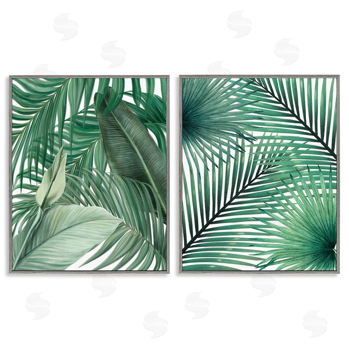 Unknown Layered Clean Tropics Plants Canvas Wall Art Print