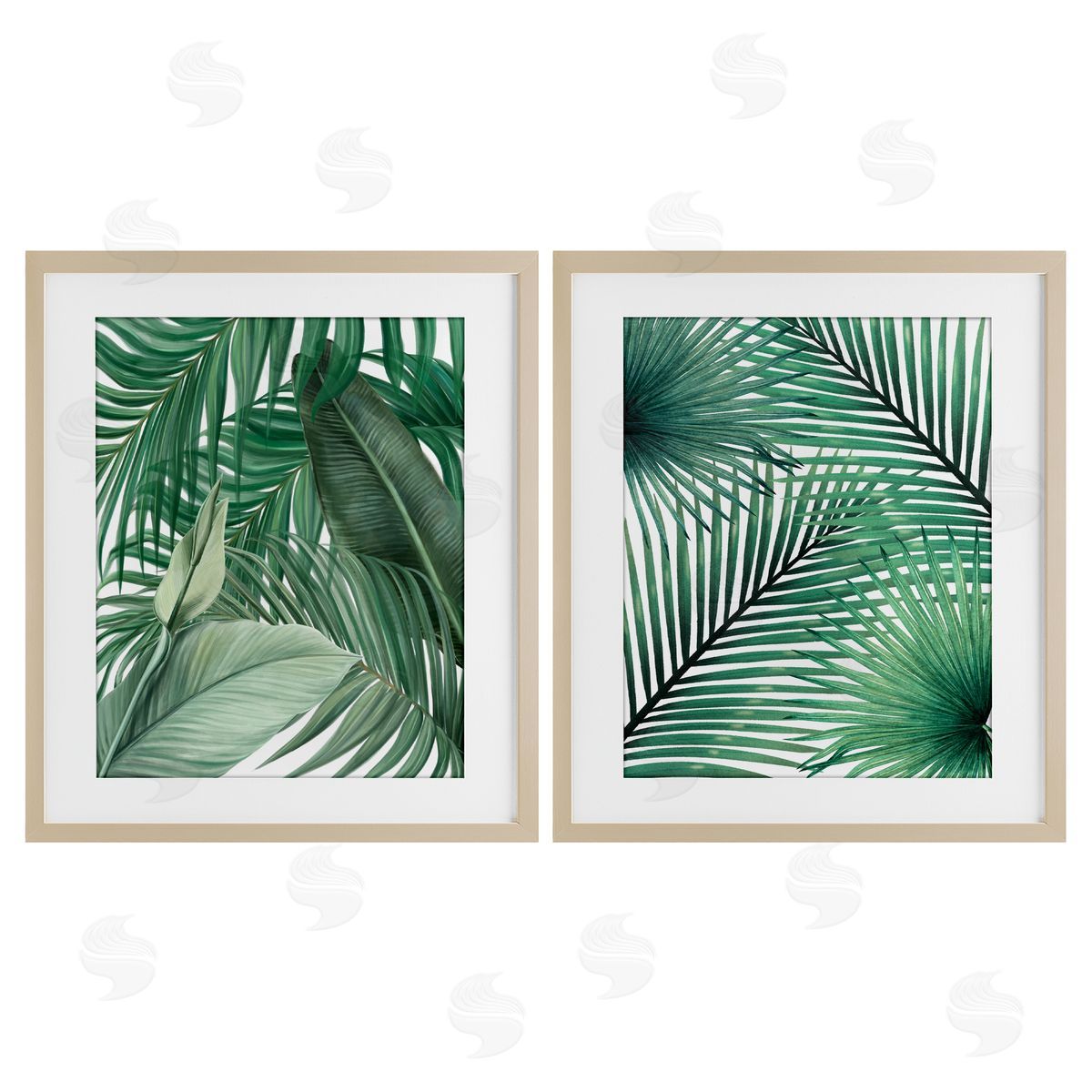 Unknown Layered Clean Tropics Plants Canvas Wall Art Print