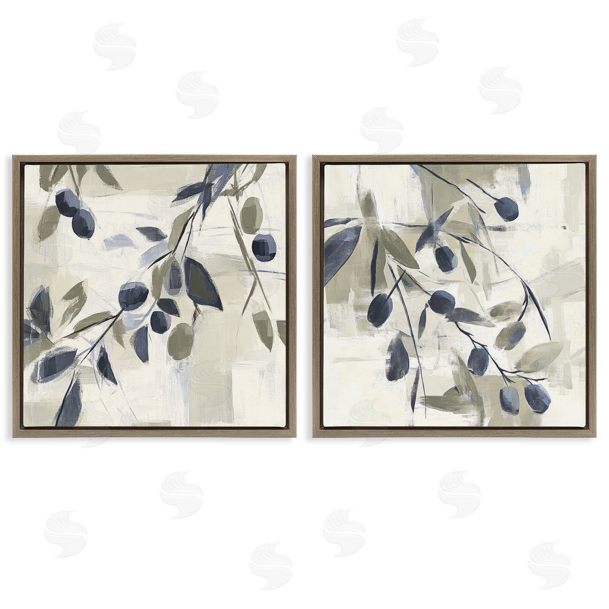 Mona Grace Mediterranean Green Olives Canvas Wall Art Print