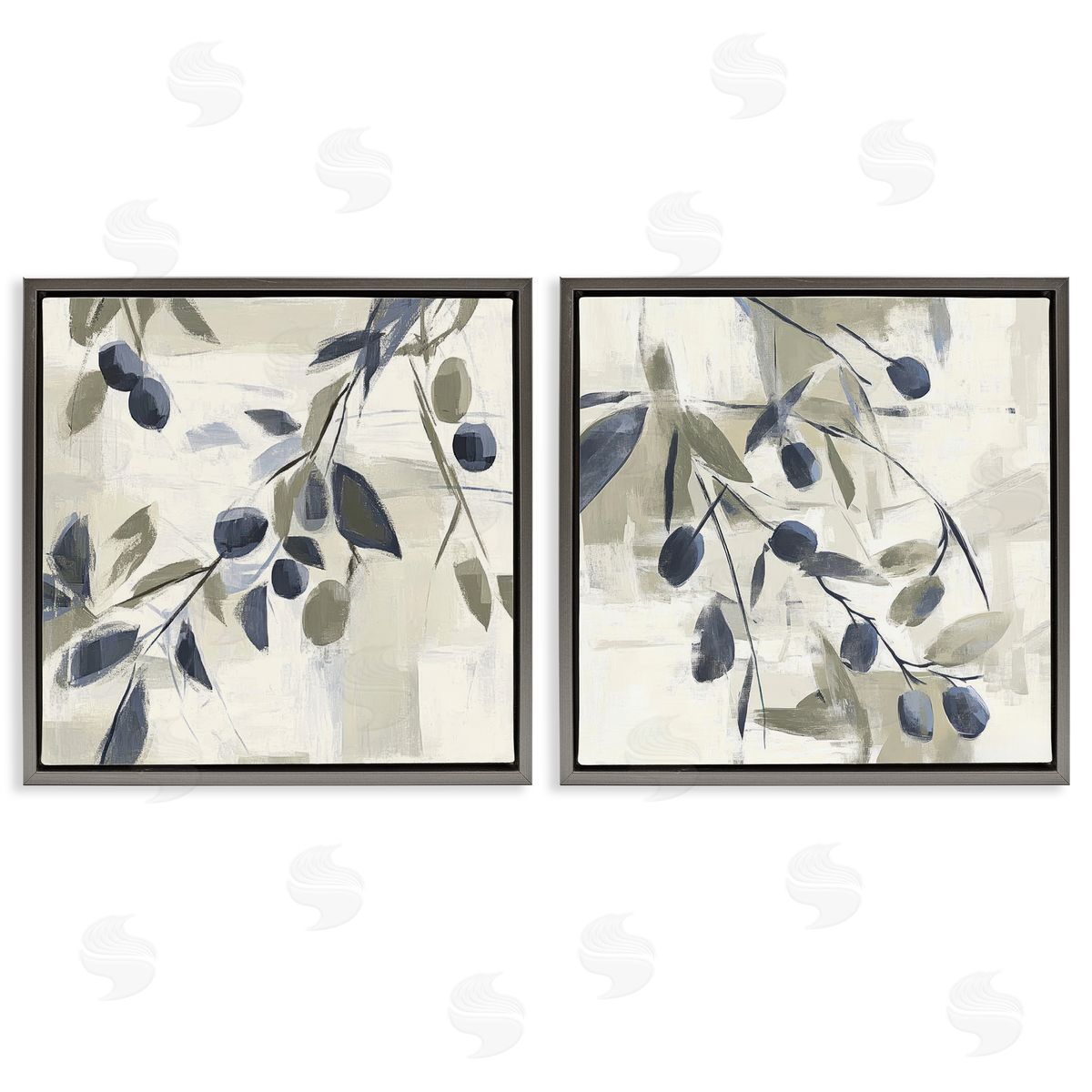 Mona Grace Mediterranean Green Olives Canvas Wall Art Print