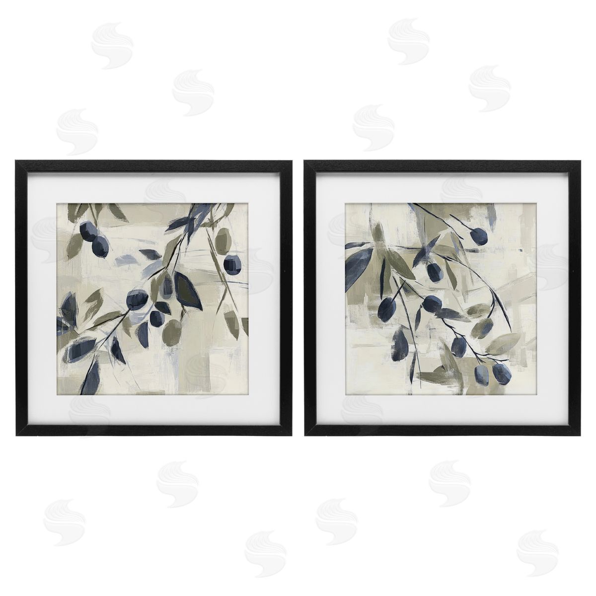Mona Grace Mediterranean Green Olives Canvas Wall Art Print