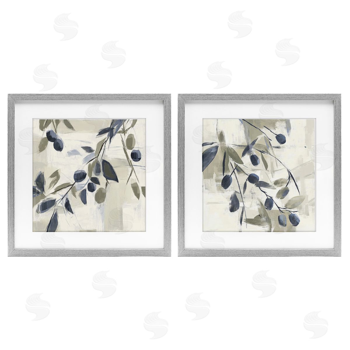 Mona Grace Mediterranean Green Olives Canvas Wall Art Print