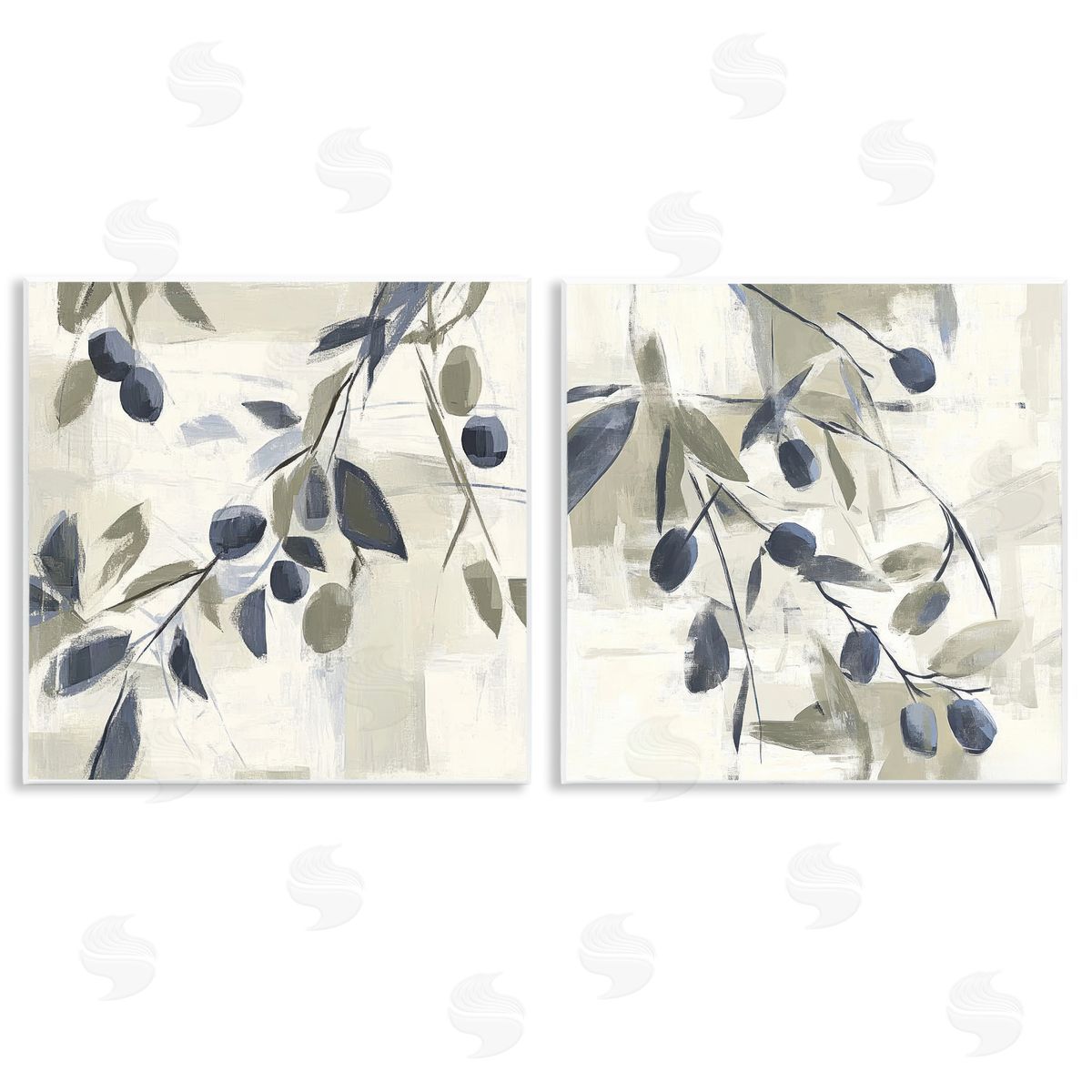 Mona Grace Mediterranean Green Olives Canvas Wall Art Print