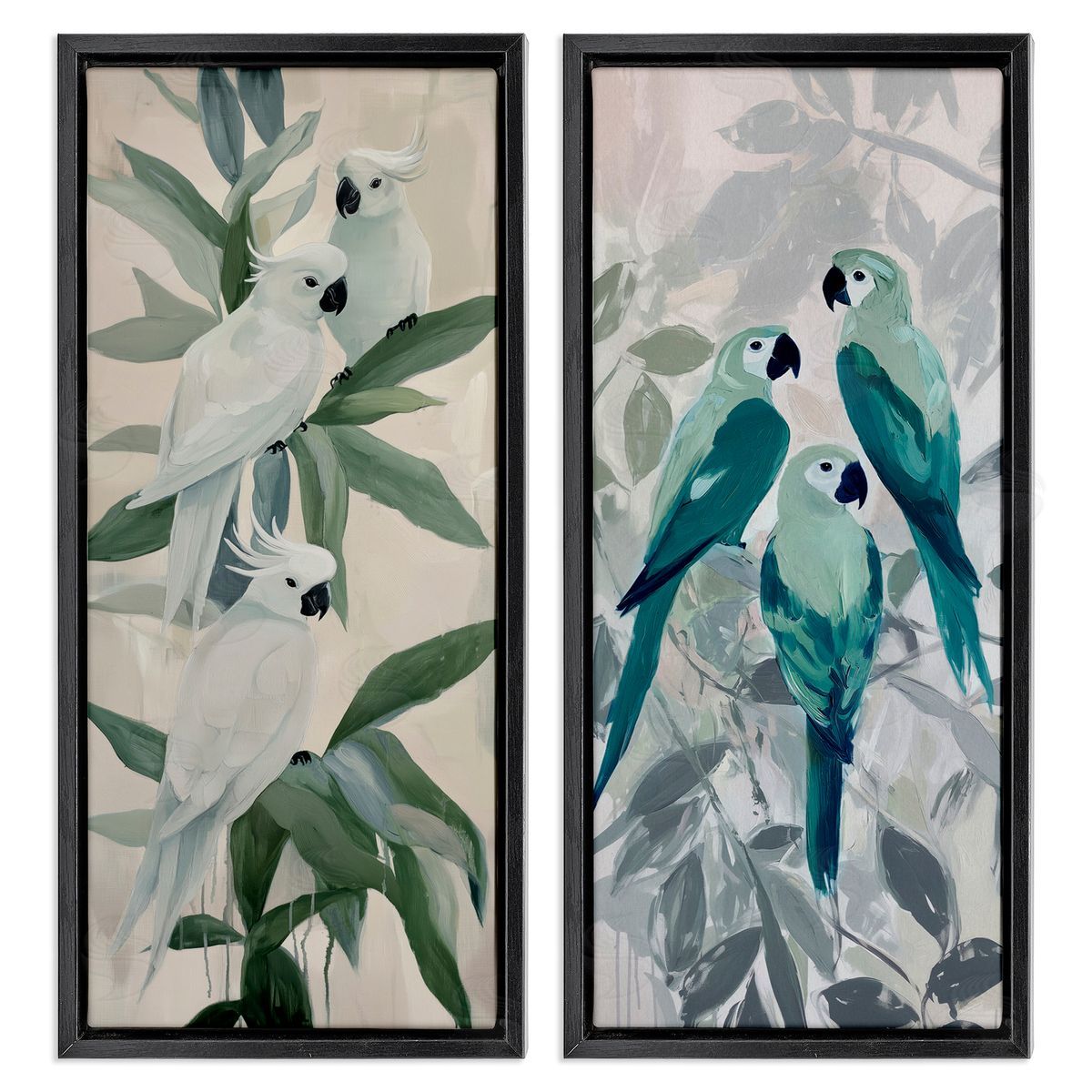 Amanda Tsoukanelis Parrot Trios Perched Canvas Wall Art Print