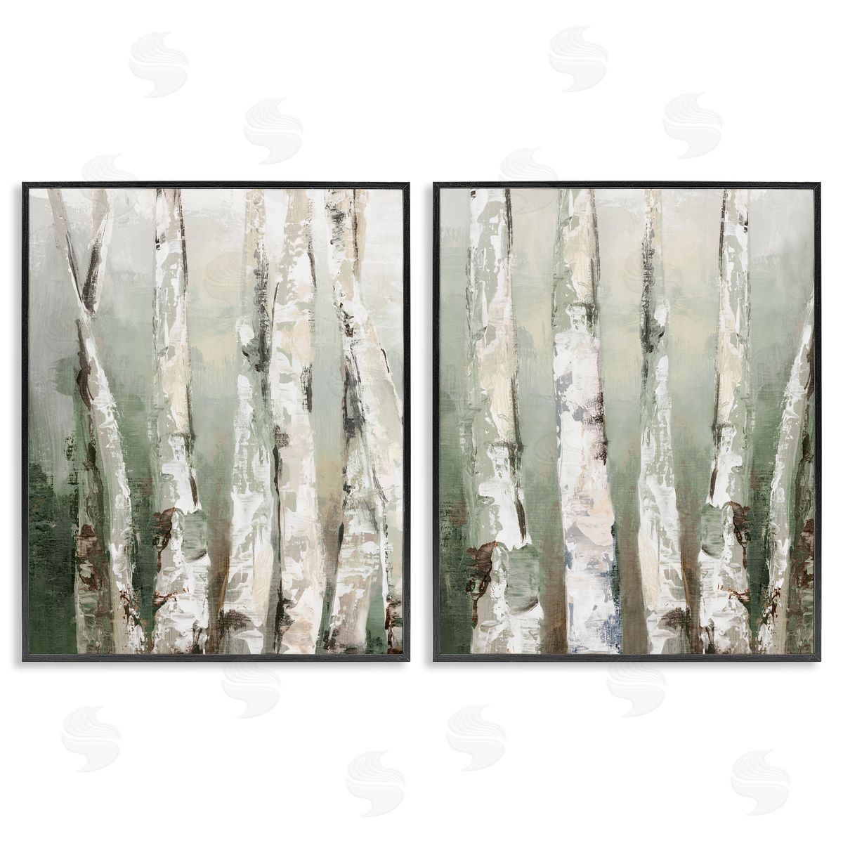 Luna Mavis Organic Birch Forest Trees Canvas Wall Art Print