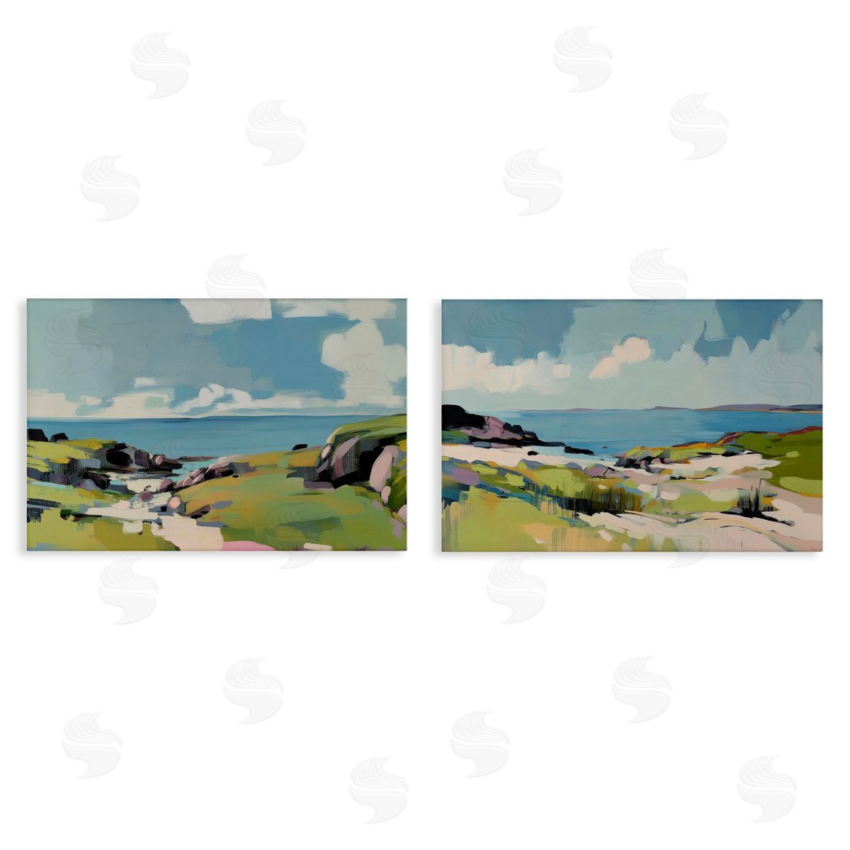 Elara Yasna Breezy Bay Landscape Canvas Wall Art Print