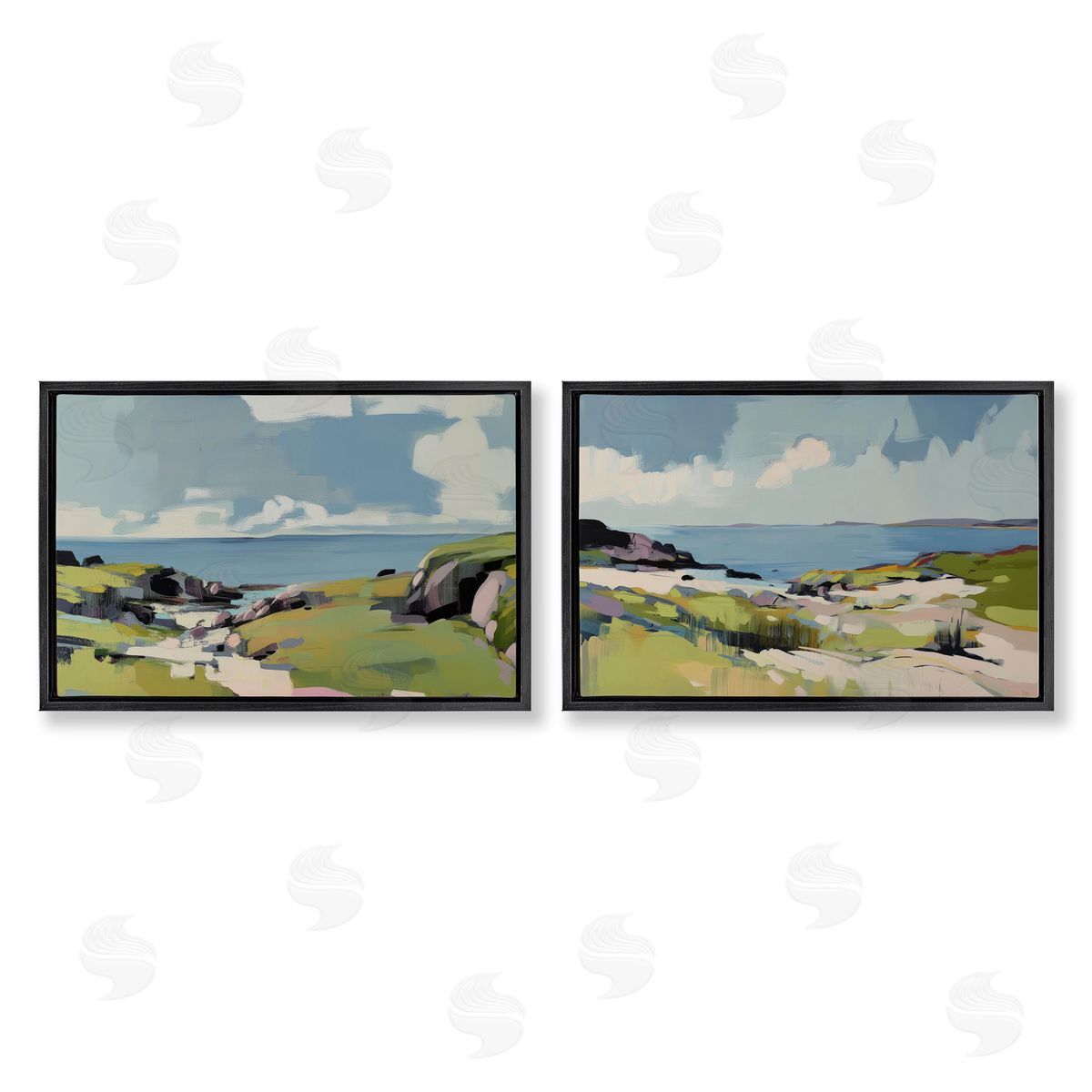 Elara Yasna Breezy Bay Landscape Canvas Wall Art Print