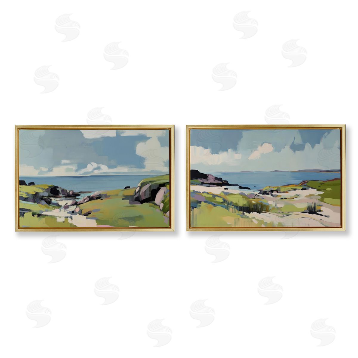 Elara Yasna Breezy Bay Landscape Canvas Wall Art Print