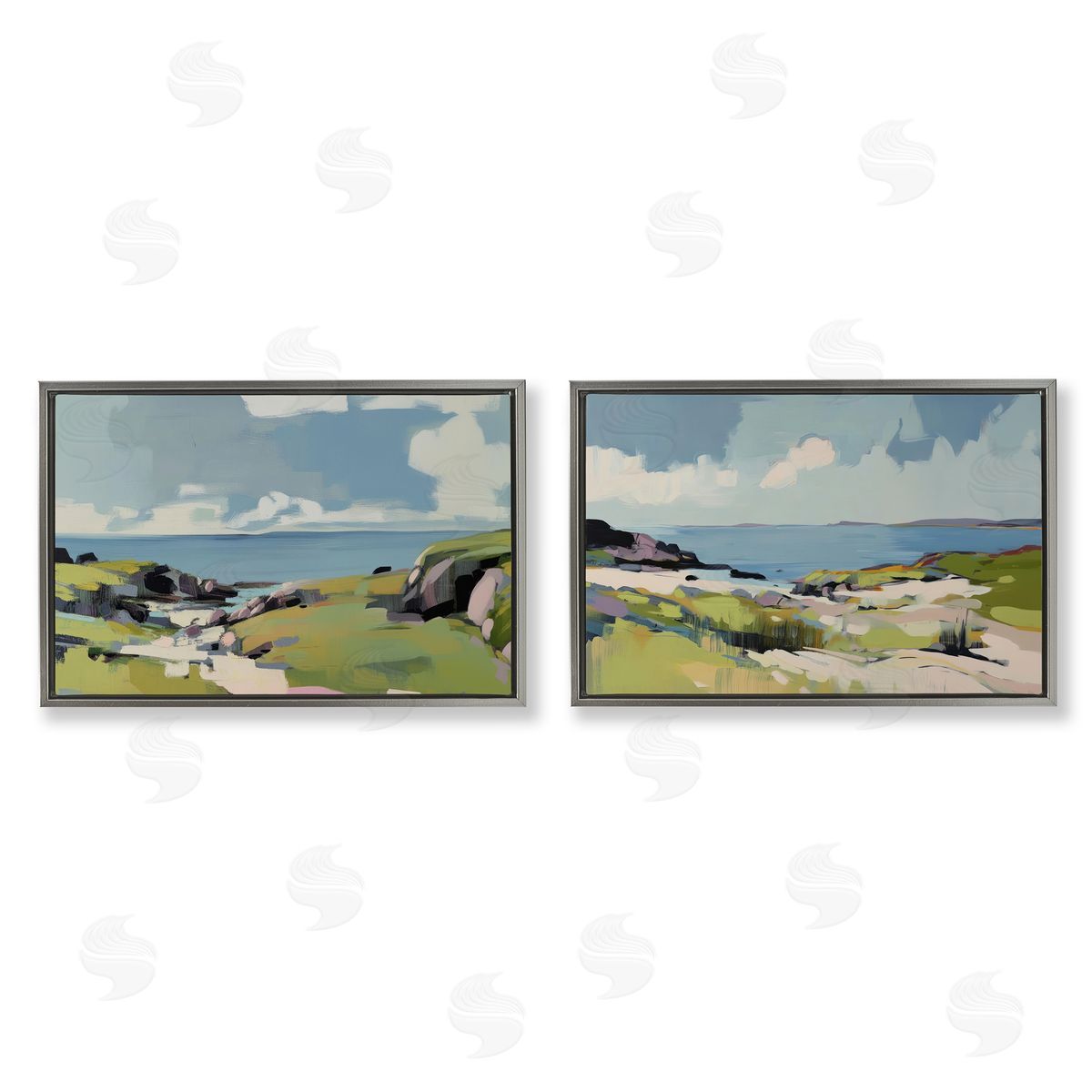 Elara Yasna Breezy Bay Landscape Canvas Wall Art Print