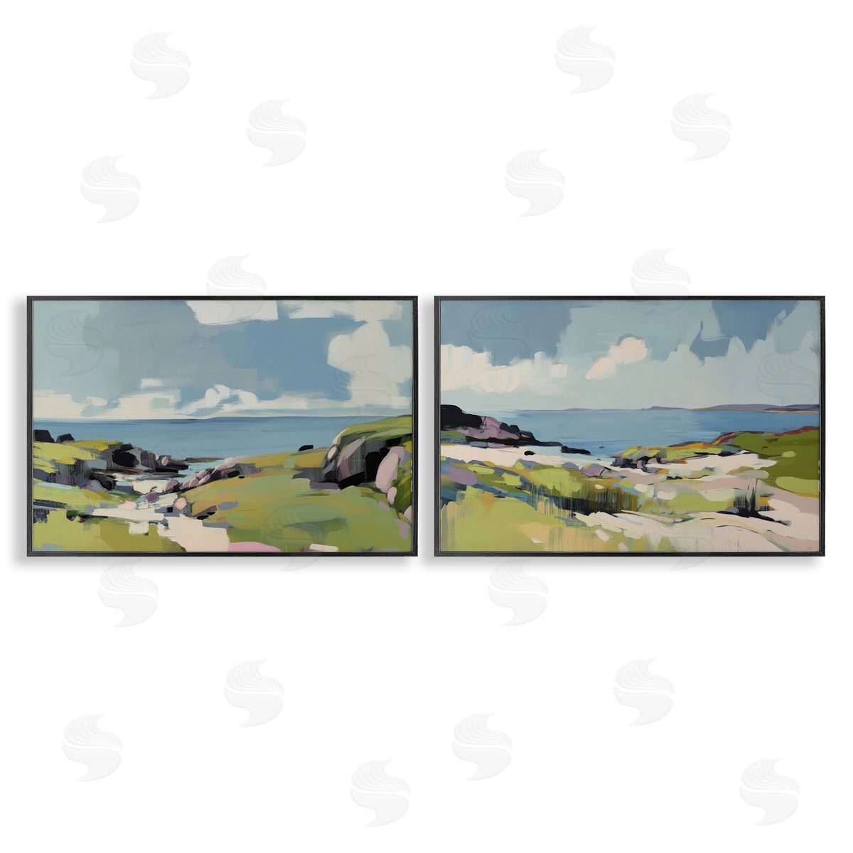 Elara Yasna Breezy Bay Landscape Canvas Wall Art Print