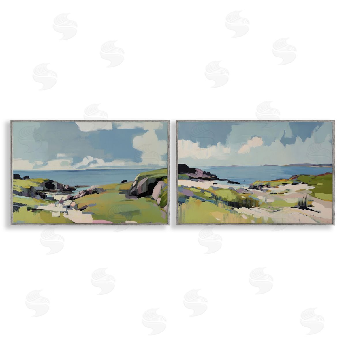 Elara Yasna Breezy Bay Landscape Canvas Wall Art Print