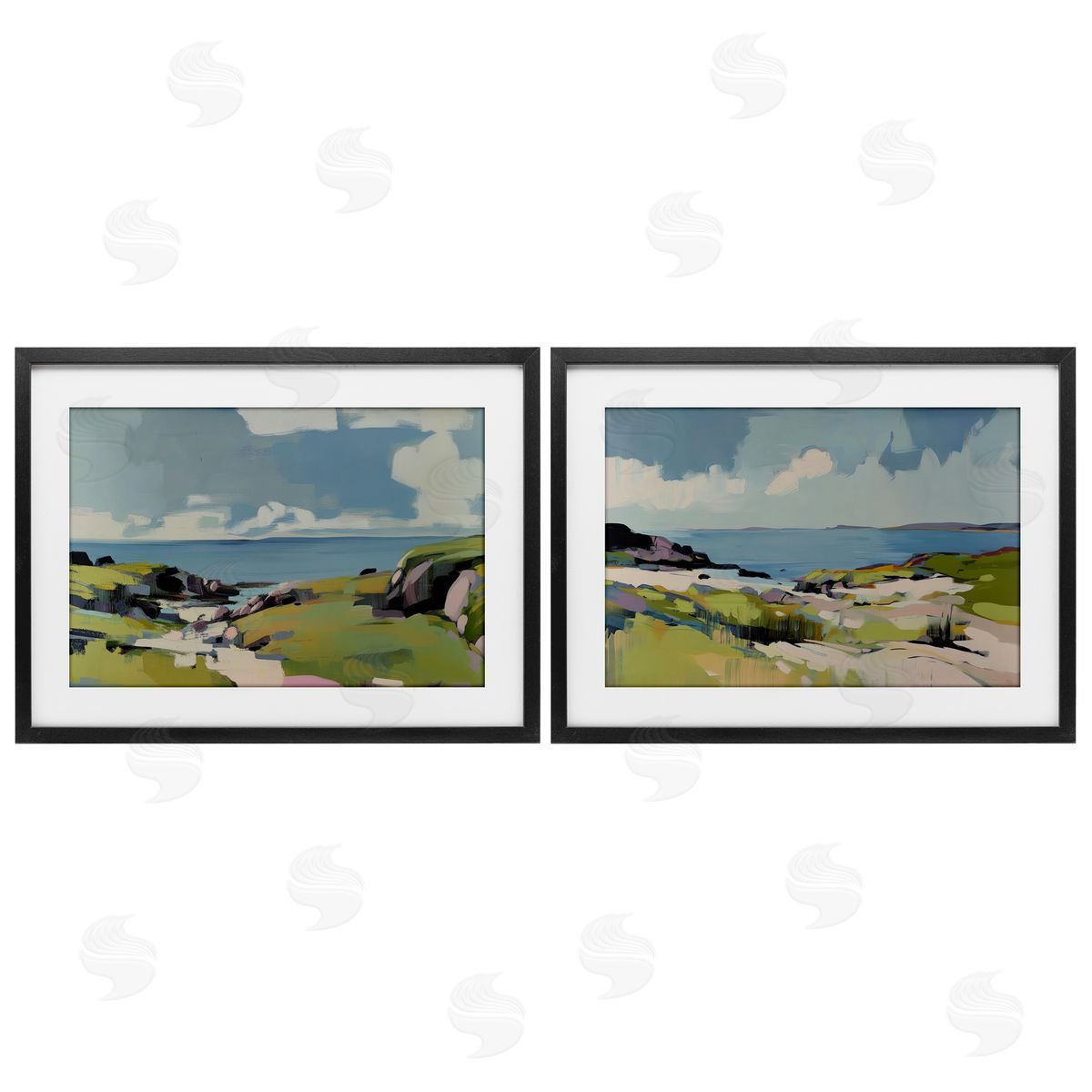 Elara Yasna Breezy Bay Landscape Canvas Wall Art Print