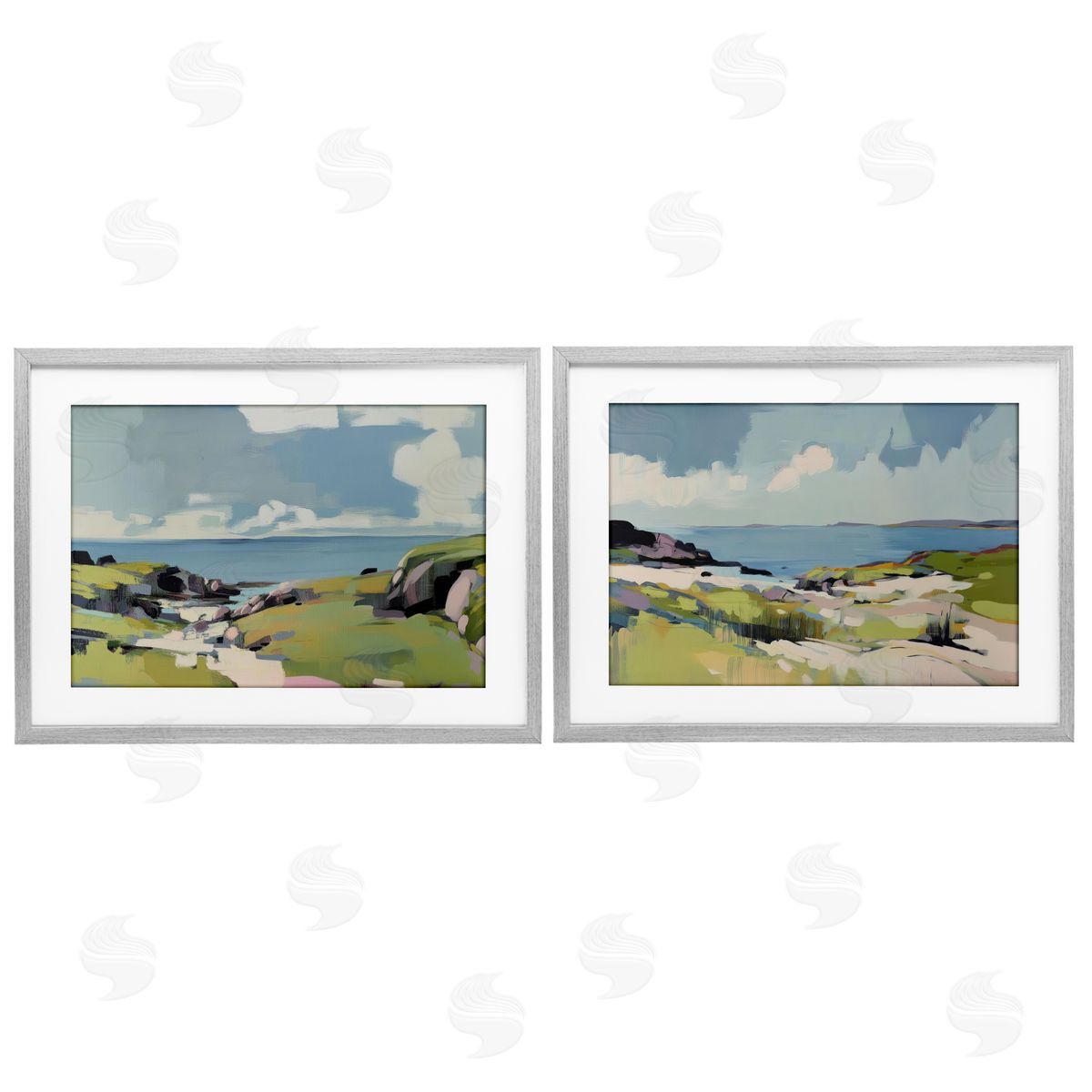 Elara Yasna Breezy Bay Landscape Canvas Wall Art Print