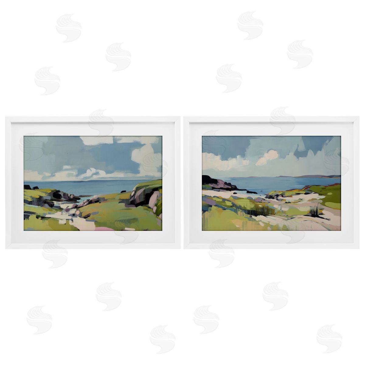 Elara Yasna Breezy Bay Landscape Canvas Wall Art Print