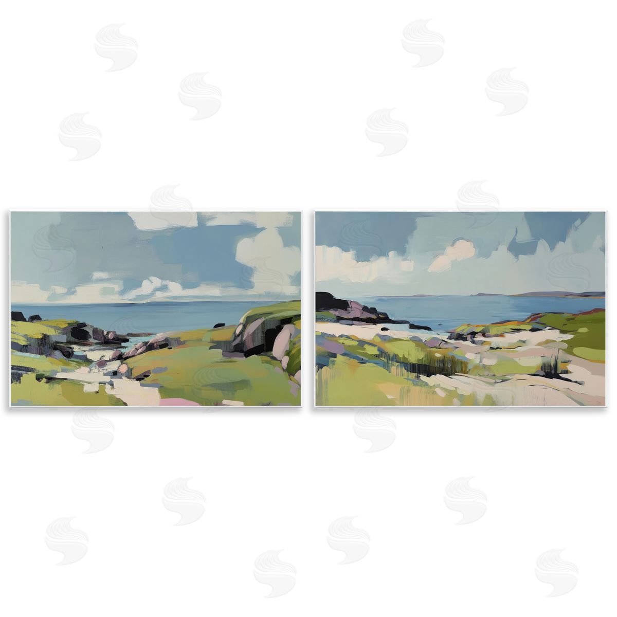 Elara Yasna Breezy Bay Landscape Canvas Wall Art Print