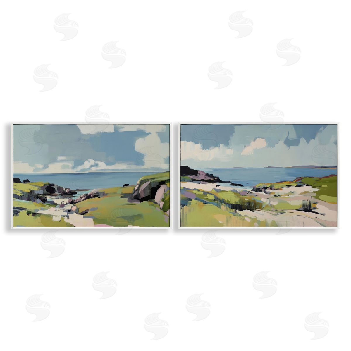 Elara Yasna Breezy Bay Landscape Canvas Wall Art Print