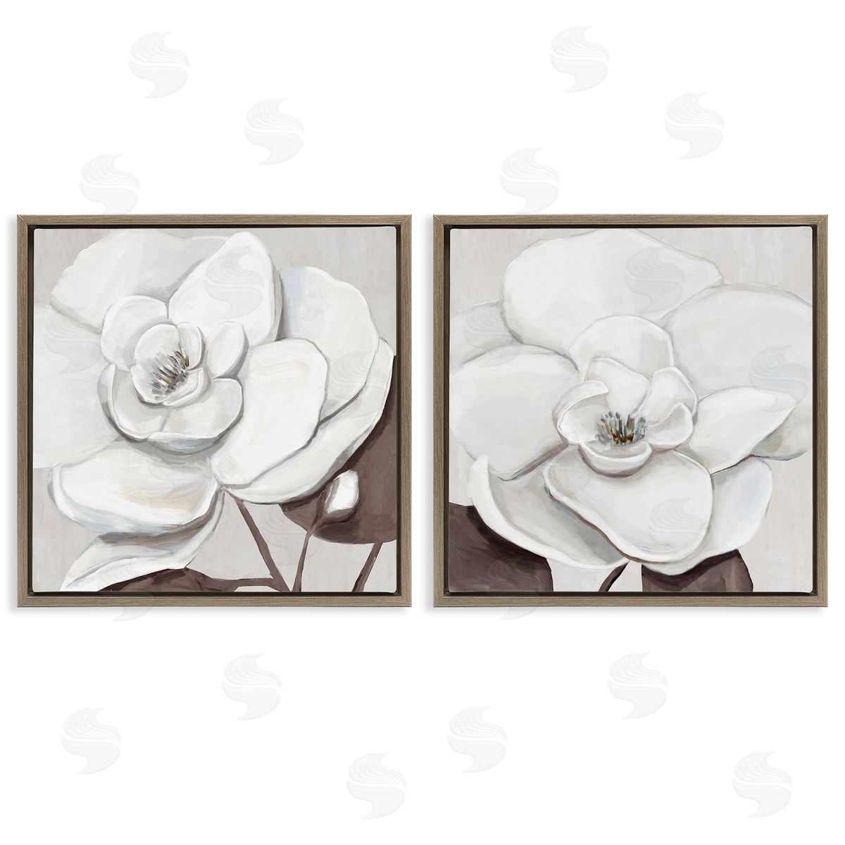 Hannah Dawson White Elegant Blooms Canvas Wall Art Print