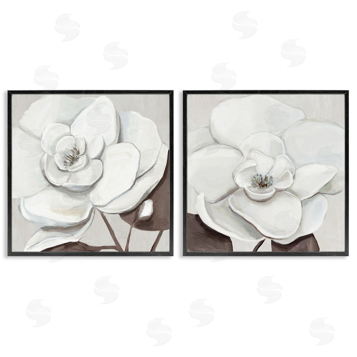 Hannah Dawson White Elegant Blooms Canvas Wall Art Print